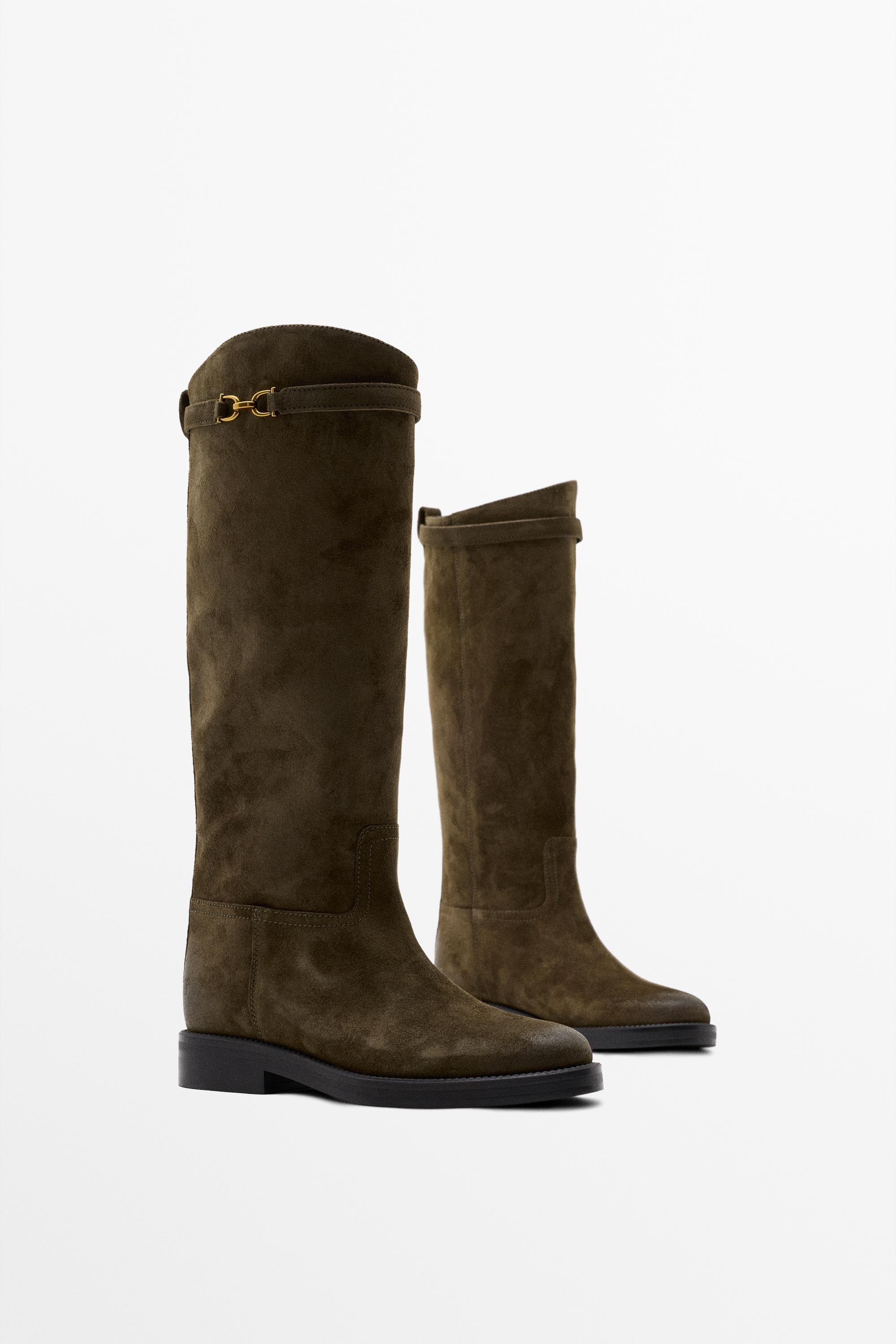 Bottes équestre en croûte de cuir huilées